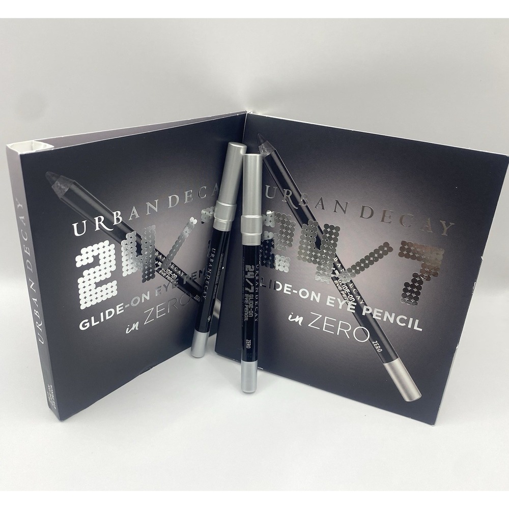 2x Urban Decay 24/7 Glide On Waterproof Eye Pencil Liner in Zero Mini Size 0.3oz